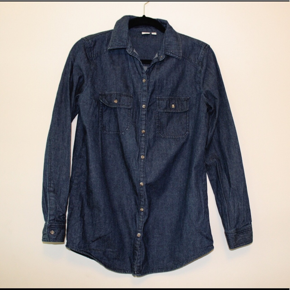 BP Dark Blue Denim Button Down Shirt Small